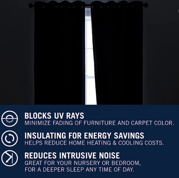 Nautica Home set of 2 thermal woven hone darkening window panels with grommets - Picture 4 of 9